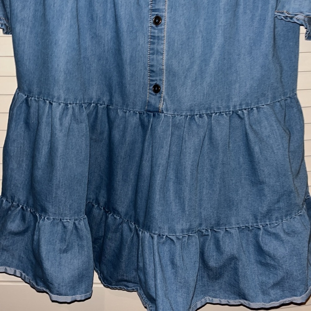 Bonnie Jean Denim Ruffle tier dress Girls 14 - Picture 5 of 7